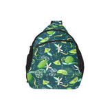 Lime ice flower pattern All Over Print Chest Bag