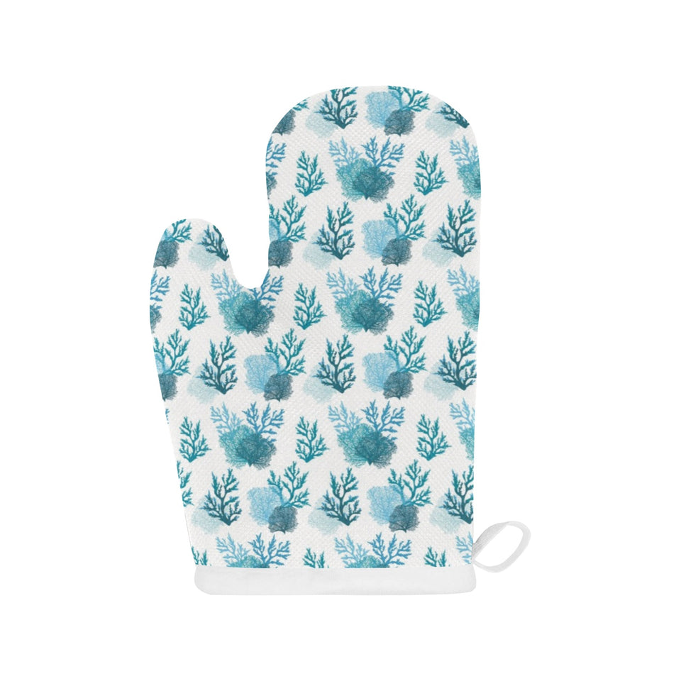Coral Reef Pattern Print Design 04 Heat Resistant Oven Mitts