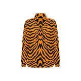 Bengal tigers skin print pattern Women's Long Sleeve Polo Shirt