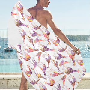 Giraffe Pattern Print Design 02 Beach Towel