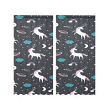 unicorn rainbows moon clound star pattern Gauze Curtain