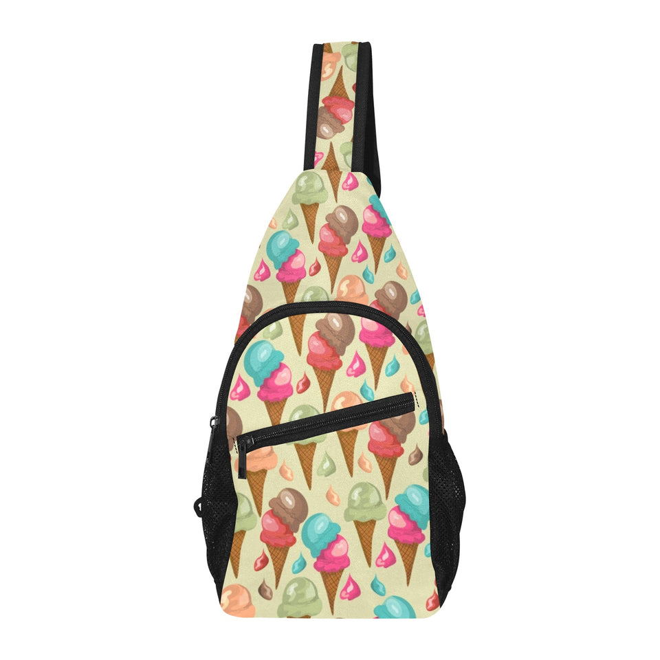 Colorful ice cream pattern All Over Print Chest Bag