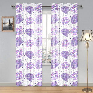 Hedgehog Pattern Print Design 05 Gauze Curtain