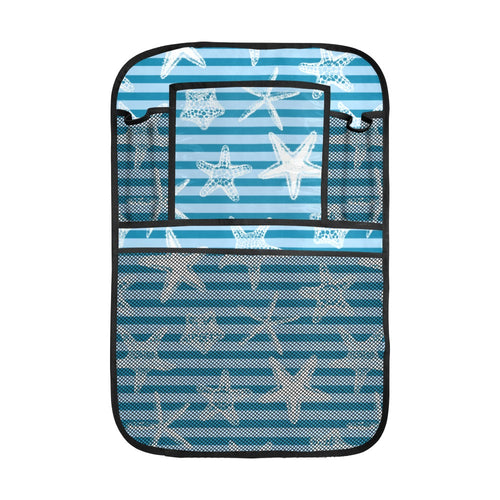 Starfish blue blackground Car Seat Back Organizer