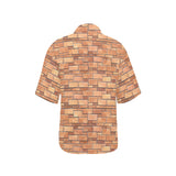 Brick Printed Pattern Print Design 04 Women's All Over Print Hawaiian Shirt