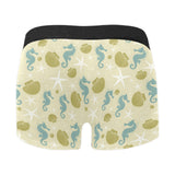 Seahorse shell starfish pattern background Men's All Over Print Boxer Briefs Men's Underwear