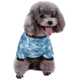Shark hand drawn All Over Print Pet Dog Round Neck Fuzzy Shirt