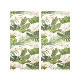 White orchid flower tropical leaves pattern Gauze Curtain