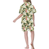 heliconia pattern Kids' Boys' Girls' V-Neck Short Pajama Set