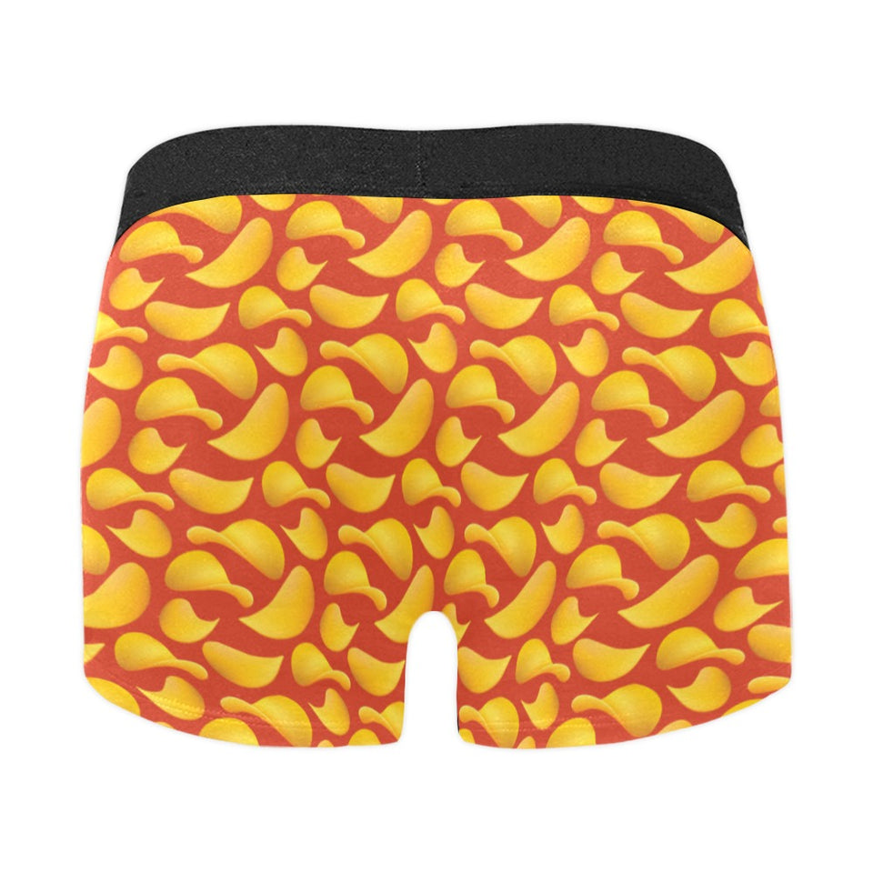 Potato Chips Pattern Print Design 05 Men's All Over Print Boxer Briefs Men's Underwear