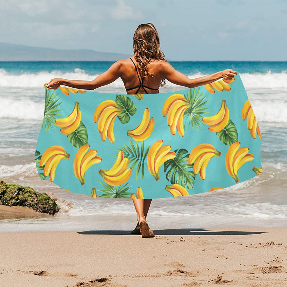 Banana Palm Leaves pattern background Beach Towel