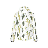 Cute cactus pattern Women's Padded Hooded Jacket