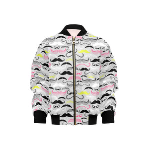 Mustache Beard Pattern Print Design 02 Kids' Boys' Girls' Bomber Jacket