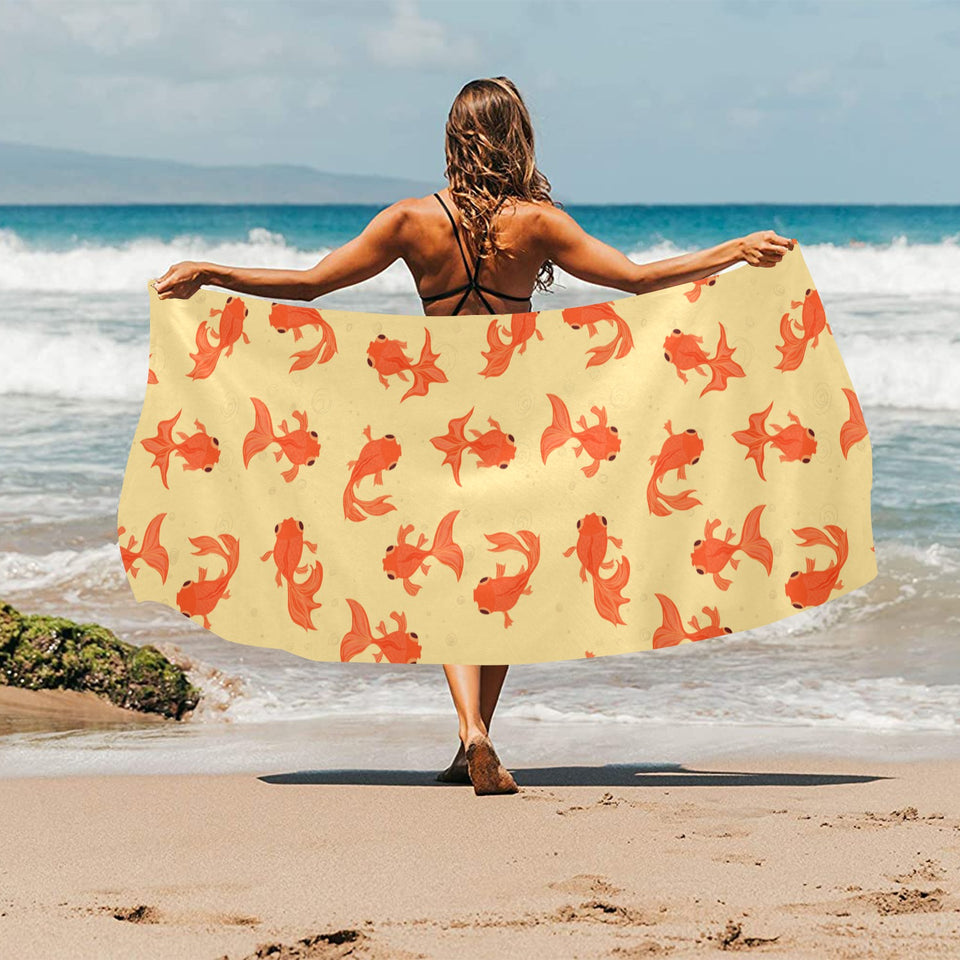 Goldfish Pattern Print Design 02 Beach Towel