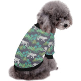 white bengal tigers tropical plant All Over Print Pet Dog Round Neck Fuzzy Shirt
