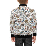 Cute nautical steering wheel anchor pattern Kids' Boys' Girls' Bomber Jacket