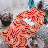 Beautiful Chili peppers pattern Blanket Robe with Sleeves