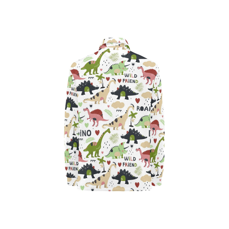 Cute dinosaurs pattern Women's Long Sleeve Polo Shirt