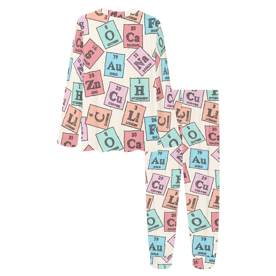 Chemistry Periodic Table Pattern Print Design 02 Women's All Over Print Pajama Set