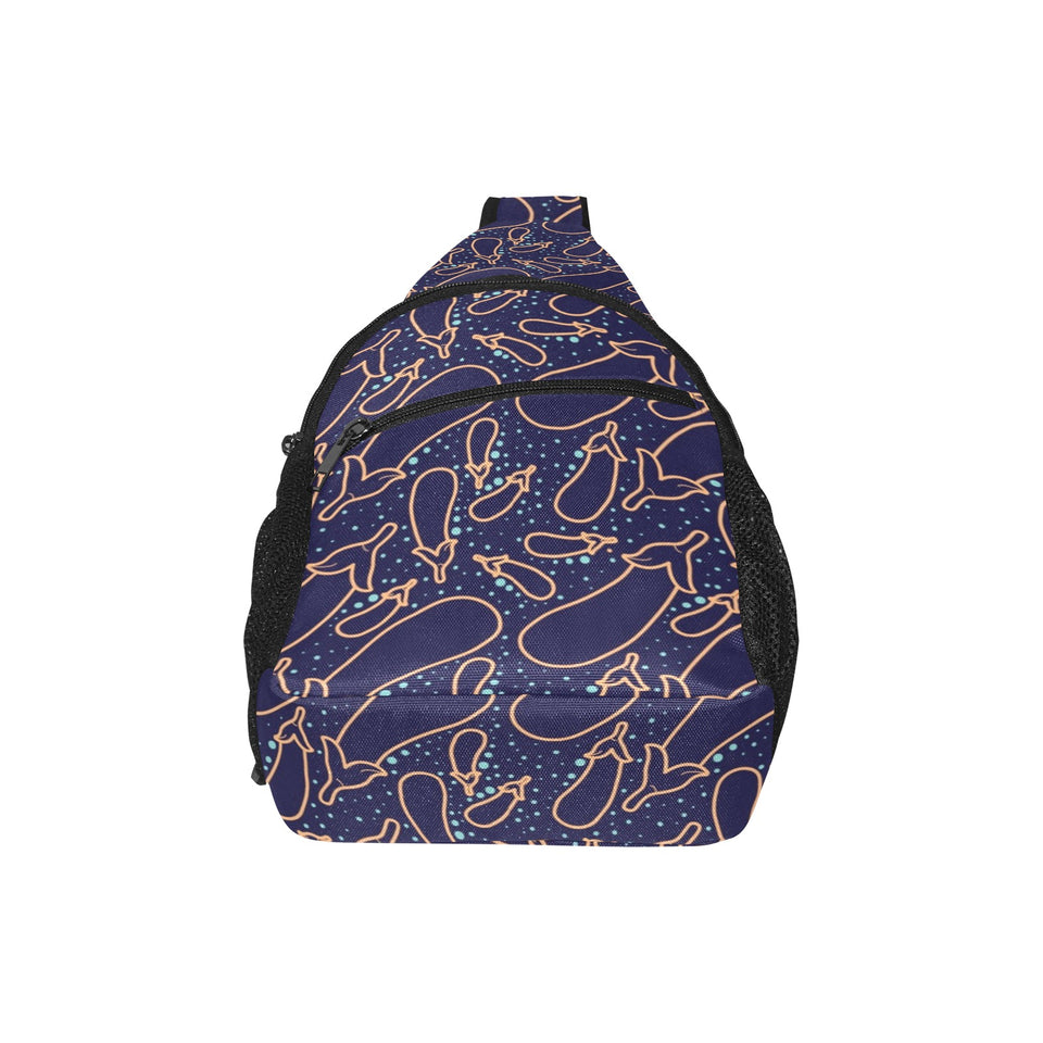 Eggplant Pattern Print Design 04 All Over Print Chest Bag