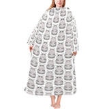 Hippopotamus Pattern Print Design 05 Blanket Robe with Sleeves