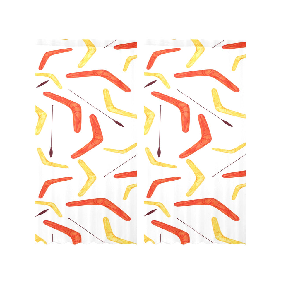 Waterclor boomerang Australian aboriginal ornament Gauze Curtain