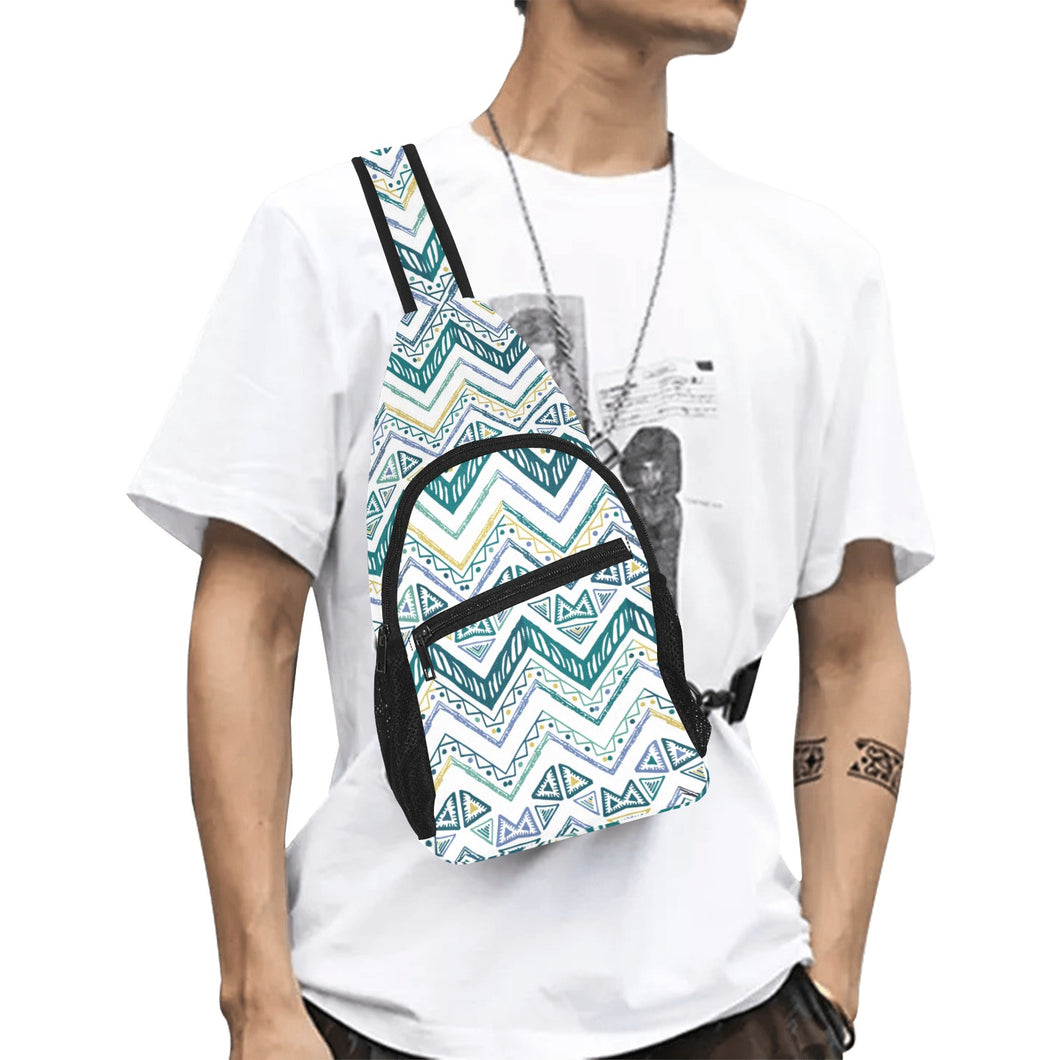 zigzag chevron paint design pattern All Over Print Chest Bag