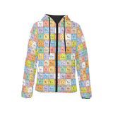 Chemistry Periodic Table Pattern Print Design 01 Women's Padded Hooded Jacket
