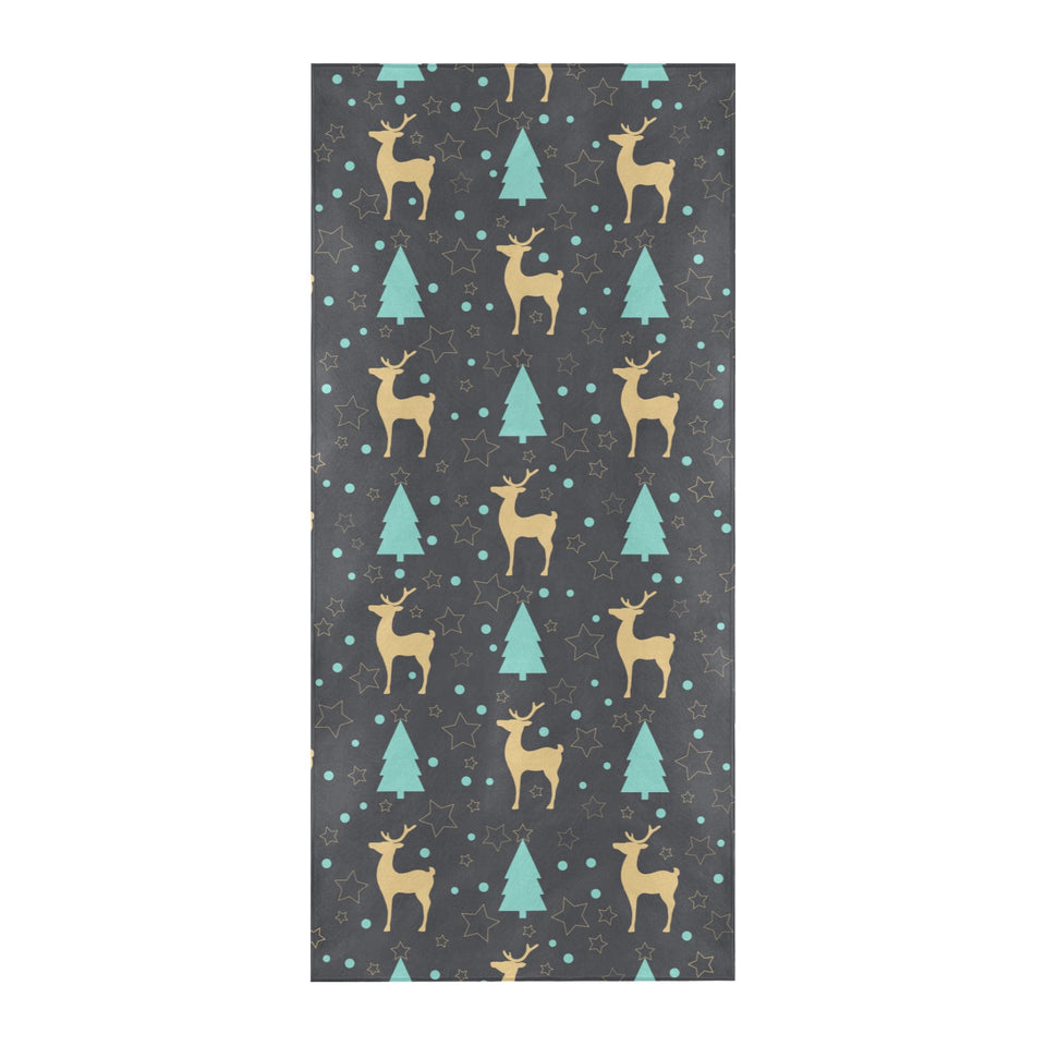 Deers star tree pattern Beach Towel