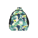 Toucan tropical leaves design pattern All Over Print Chest Bag