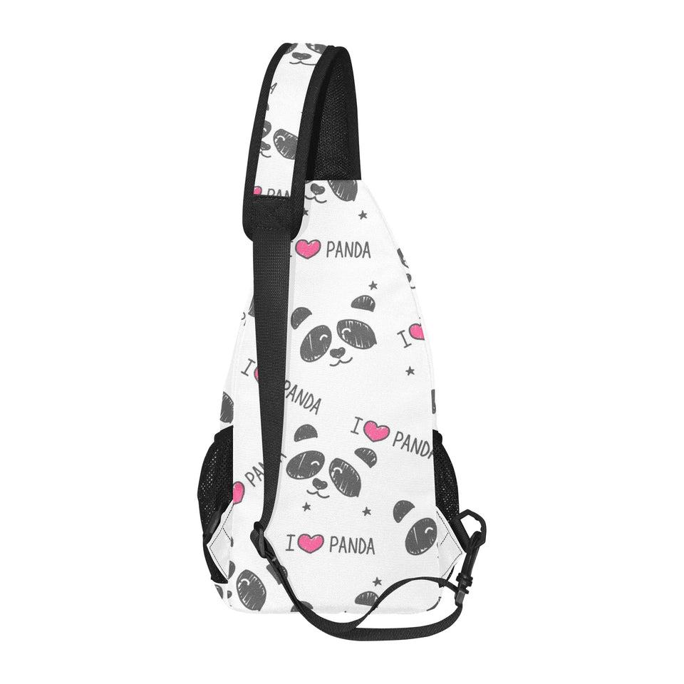 Hand Drawn faces of pandas pattern All Over Print Chest Bag