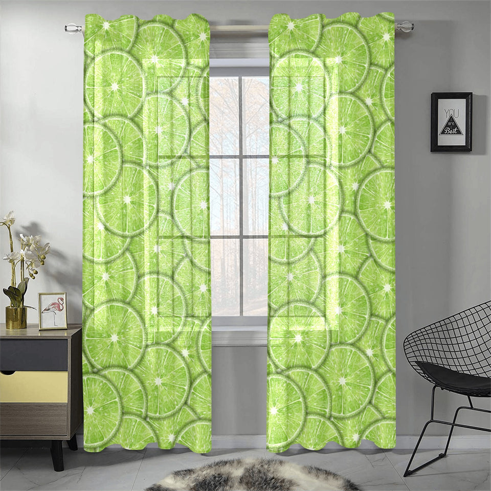 Slices of Lime pattern Gauze Curtain