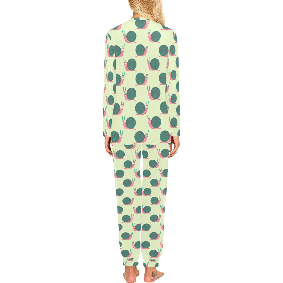 Snail Pattern Print Design 04 Women's All Over Print Pajama Set