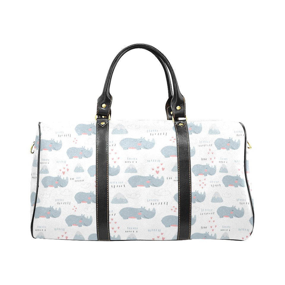 cute rhino heart pattern Travel Bag