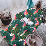 Parrot Palm tree leaves flower hibiscus pattern Blanket Robe with Sleeves
