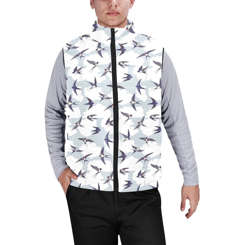 Swallow Pattern Print Design 05 Men's Padded Vest