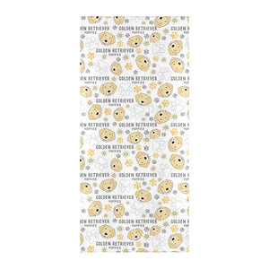 Golden Retriever Pattern Print Design 04 Beach Towel