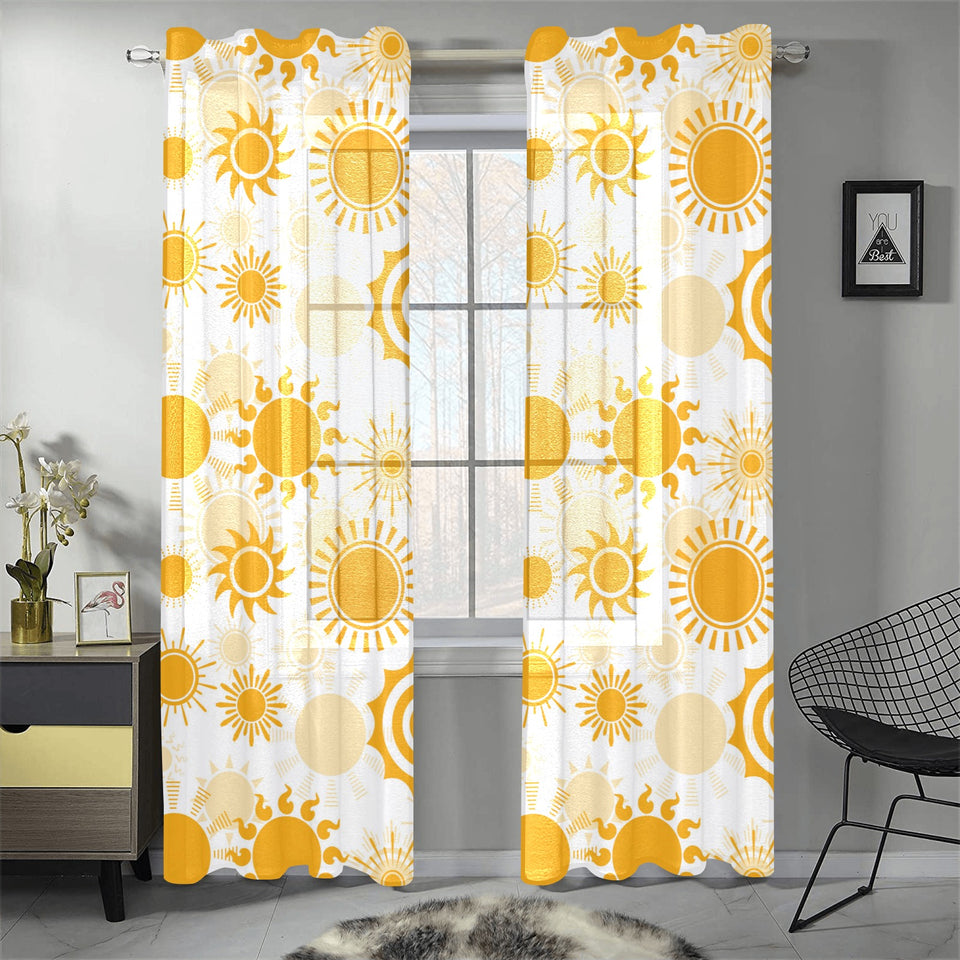 Sun design pattern Gauze Curtain