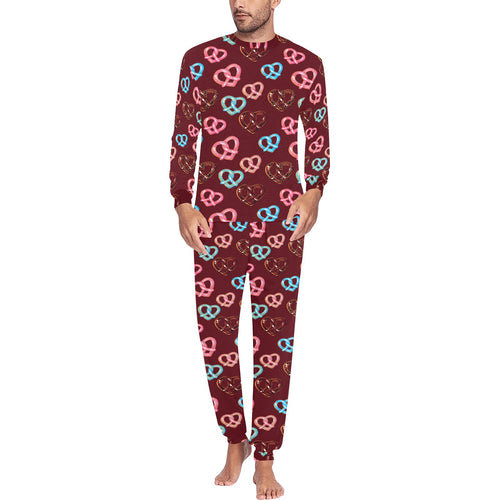 Pretzels Pattern Print Design 05 Men's All Over Print Pajama