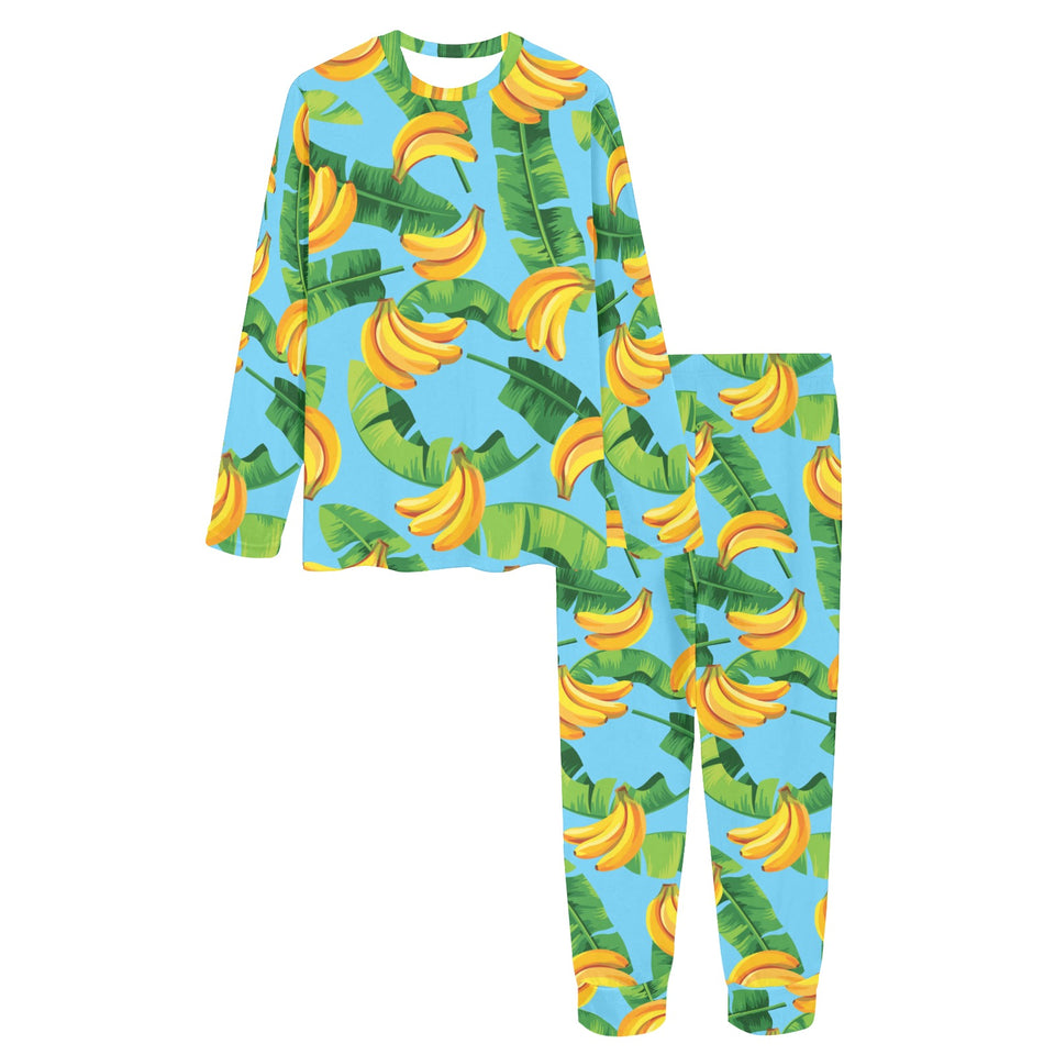 banana leaves banana design pattern Women's All Over Print Pajama Set
