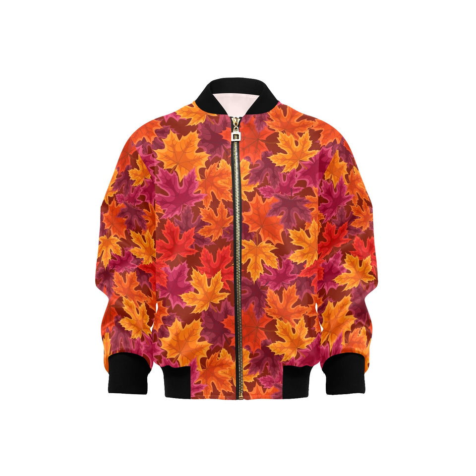 Autumn maple leaf pattern Kids' Boys' Girls' Bomber Jacket