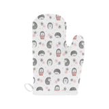 Hedgehog Pattern Print Design 02 Heat Resistant Oven Mitts