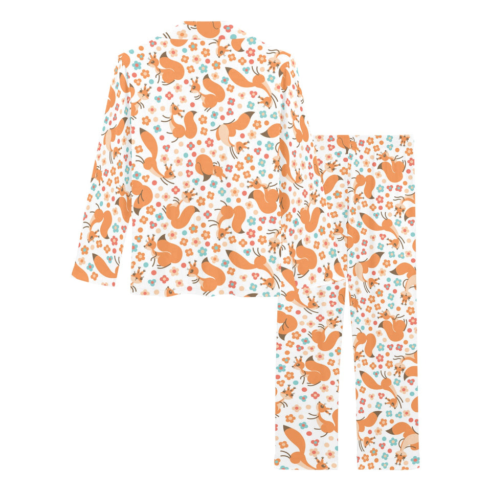 Squirrel Pattern Print Design 05 Women's Long Pajama Set