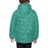Math Pattern Print Design 01 Kids' Boys' Girls' Padded Hooded Jacket