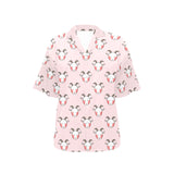 Cute goat pattern Women's All Over Print Hawaiian Shirt