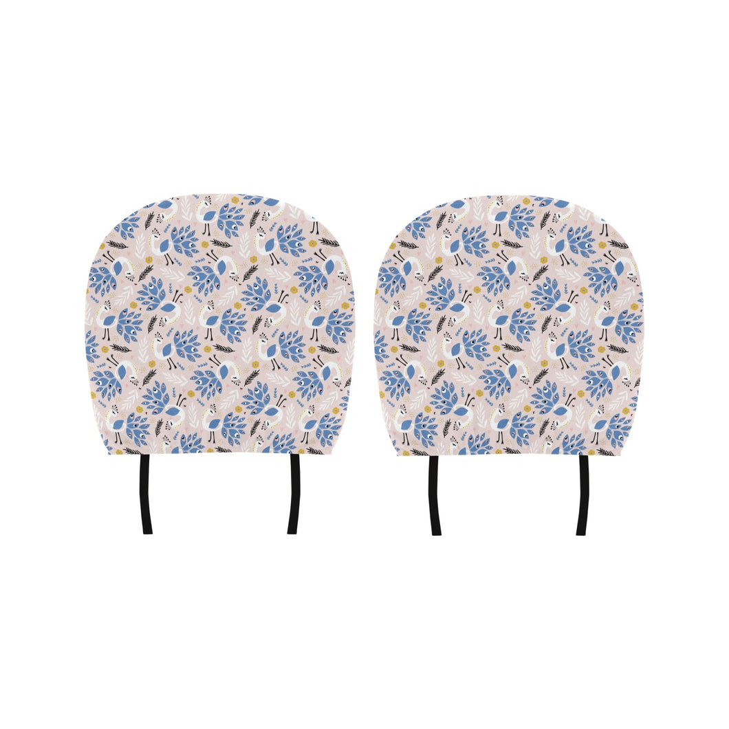 Cute peacock pattern Car Headrest Cover