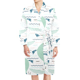 Crocodile diver pattern Men's Long Sleeve Belted Night Robe