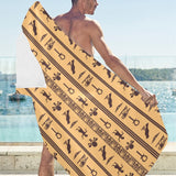 Egypt Hieroglyphics Pattern Print Design 02 Beach Towel