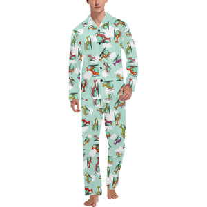 Helicopter design pattern Men's Long Pajama Set