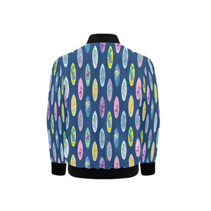 Surfboard Pattern Print Design 03 Kids' Boys' Girls' Bomber Jacket